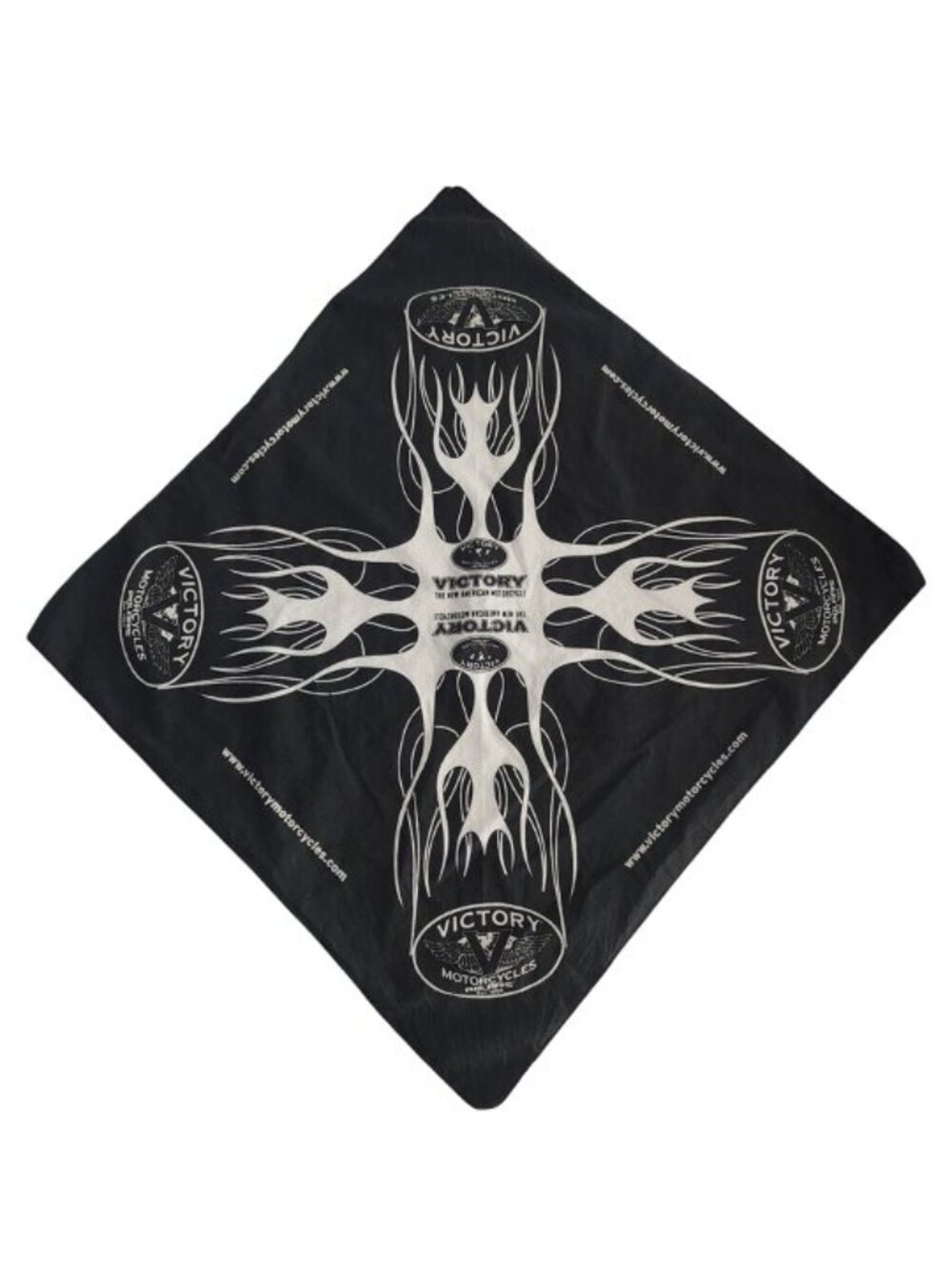 Victory Motorcycles Polaris Bandana Black 21 x 20 White Logo